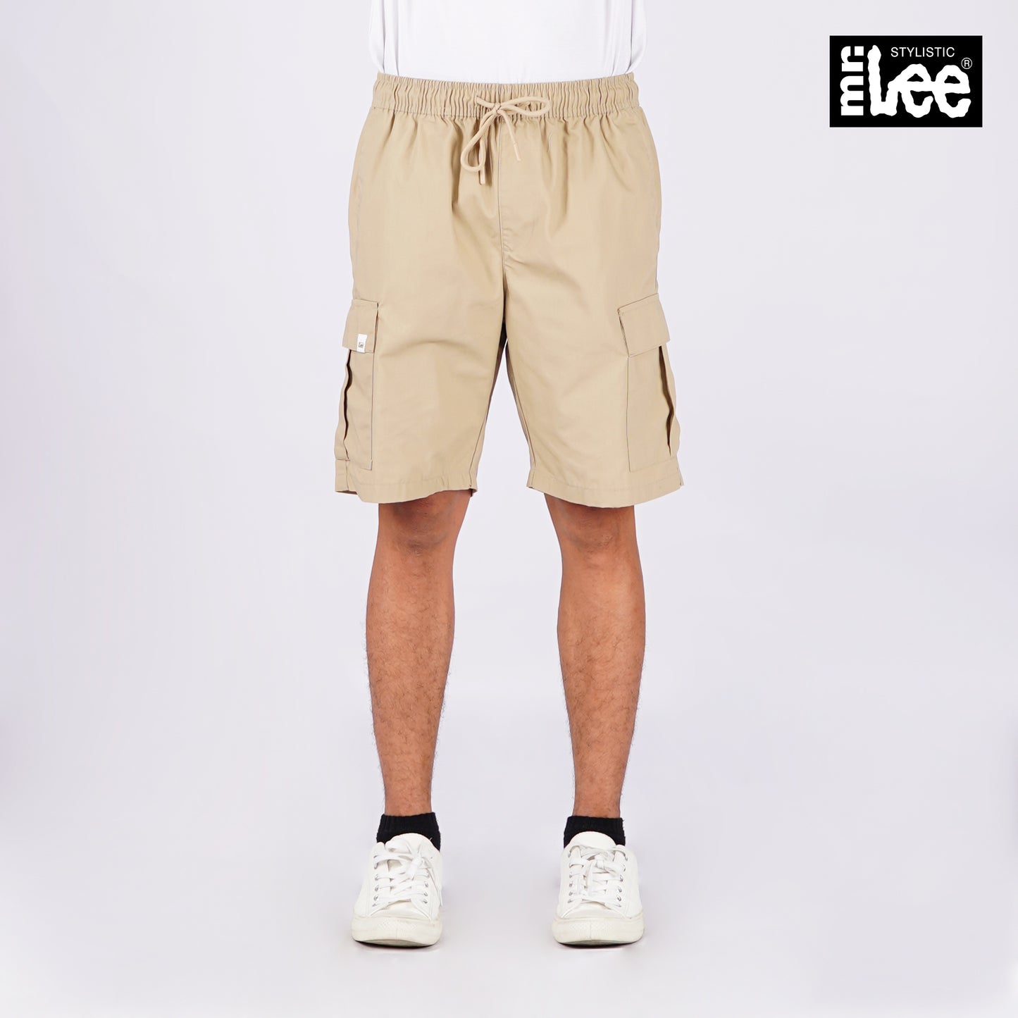Stylistic Mr. Lee Men's Basic Non-Denim Cargo Short Mid Waist 169155 (Beige)