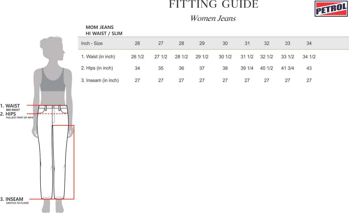 Petrol Ladies Basic Denim Boyfriend Jeans Mid-Rise Rinse Wash Fabric 167664 (Dark Shade)