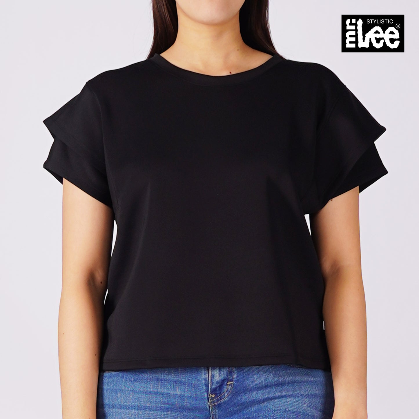 RRJ Ladies Basic Tees Regular Fitting Special Fabric 162574 (Black)