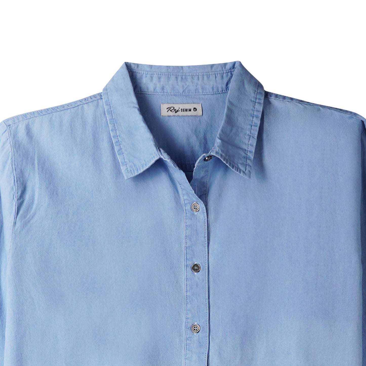 RRJ Ladies Basic Tees Loose Fitting Chambray Tencel Fabric 131818 (Medium Shade)