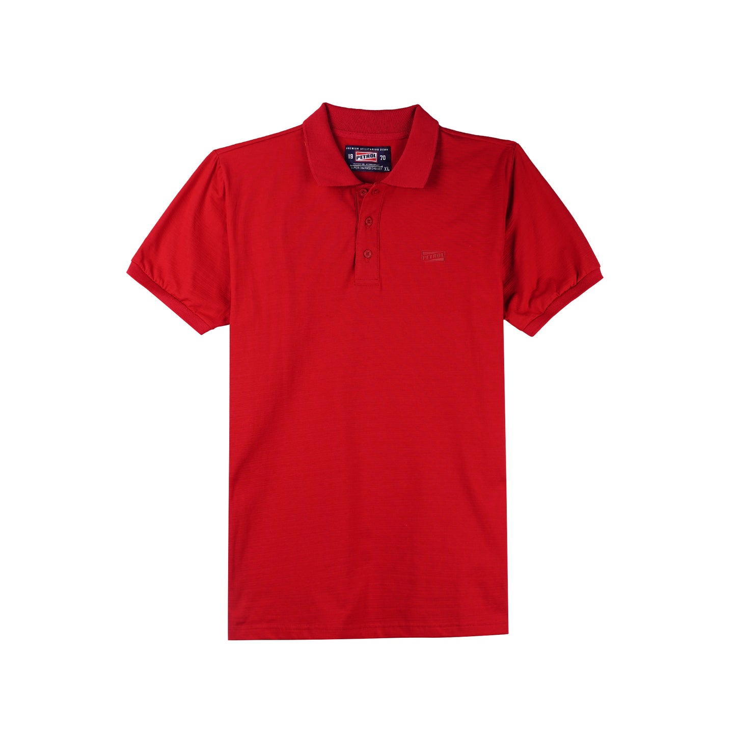 Petrol Men's Basic Collared Shirt Slim Fitting Missed Lycra Fabric 116329 (Crimson)
