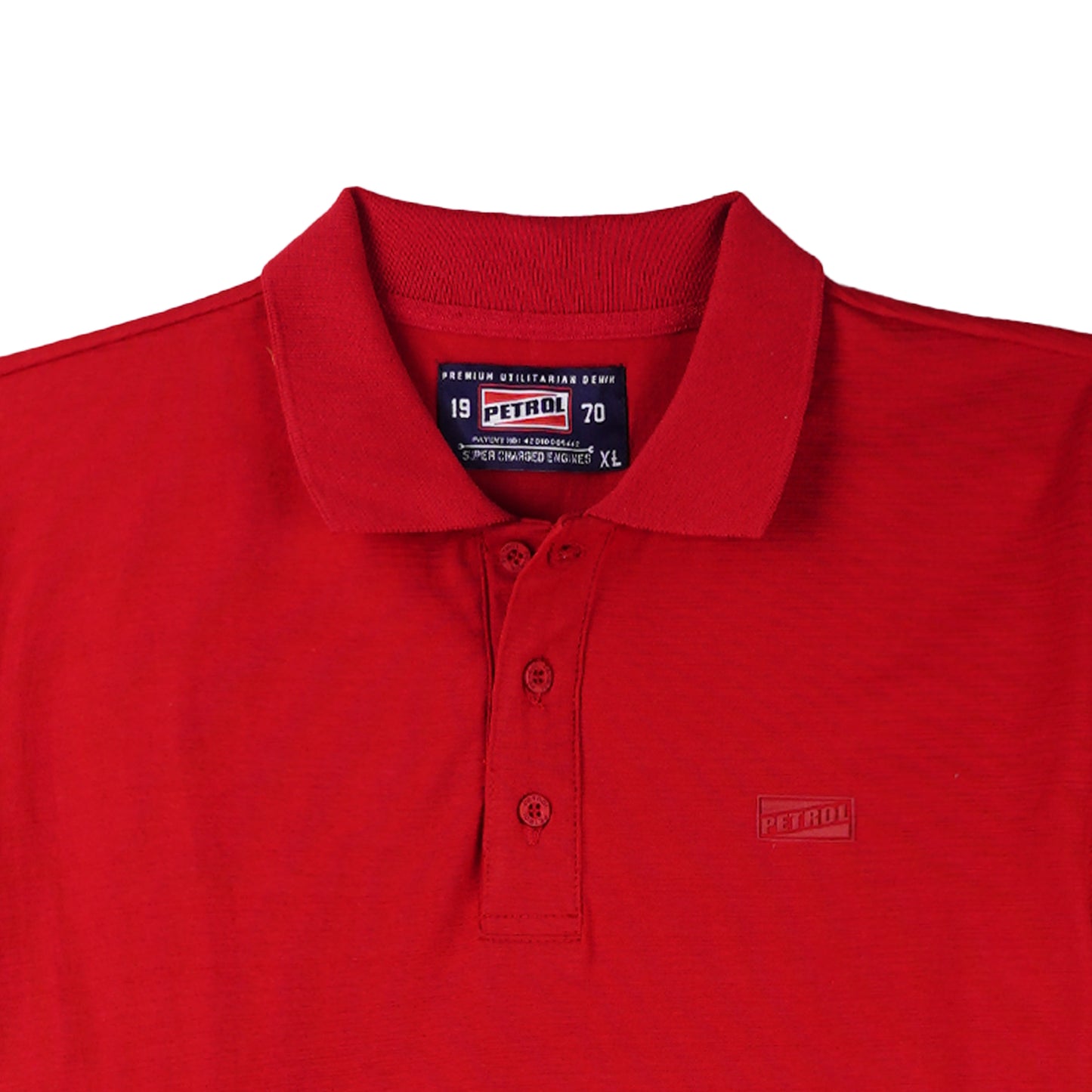 Petrol Men's Basic Collared Shirt Slim Fitting Missed Lycra Fabric 116329 (Crimson)