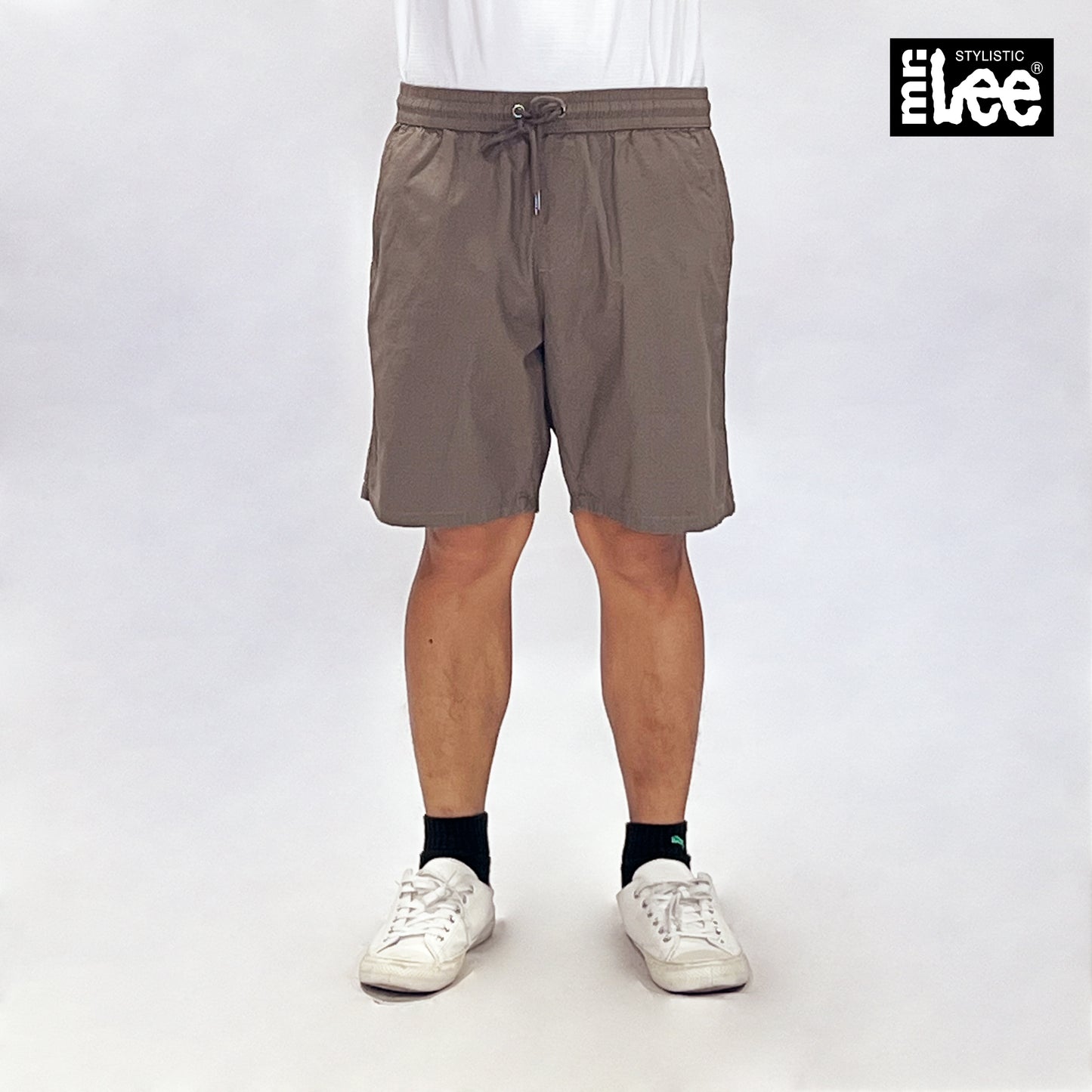 Stylistic Mr. Lee Men's Basic Non-Denim Jogger Short Mid Waist 174451-U (Taupe)