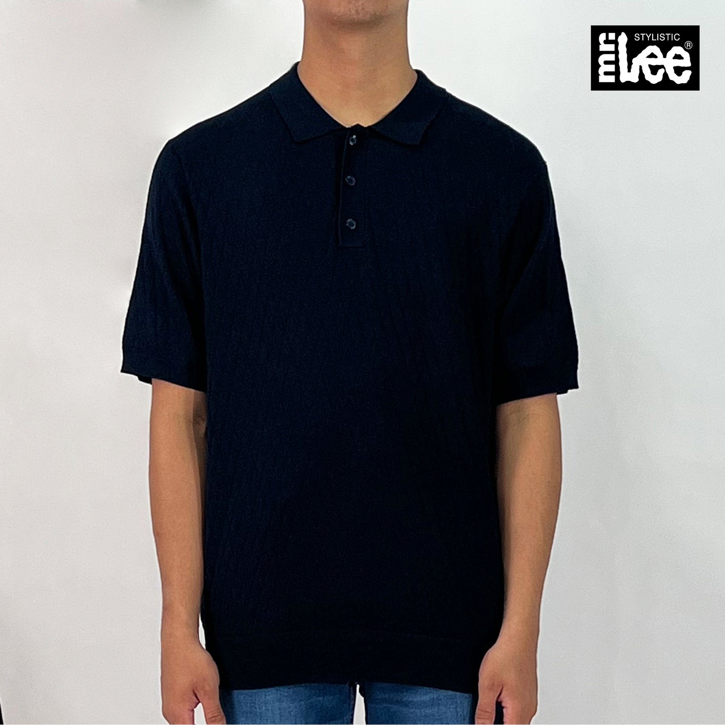 Stylistic Mr. Lee Men's Basic Collared Shirt Relaxed Fit 170261 (Navy)