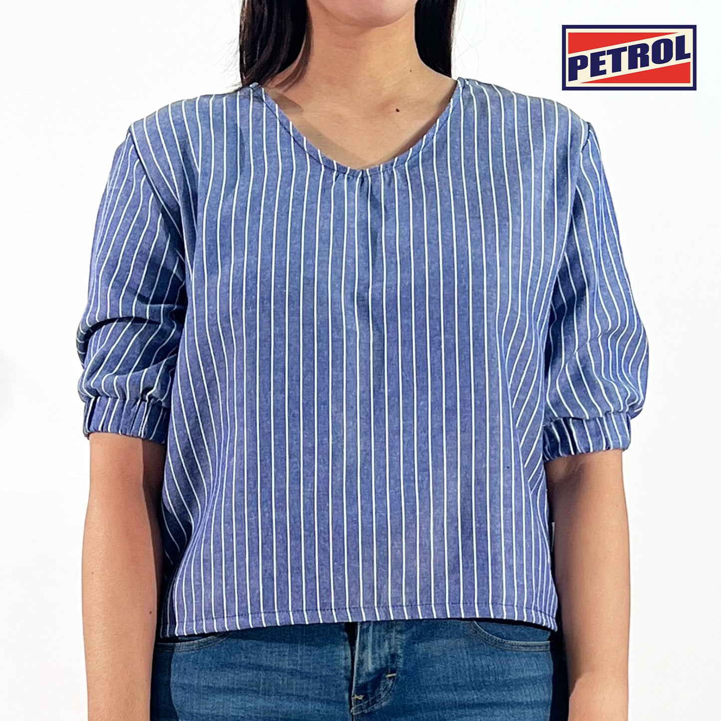 Petrol Ladies Basic Woven Shirt Boxy Fitting 159212 (Blue)