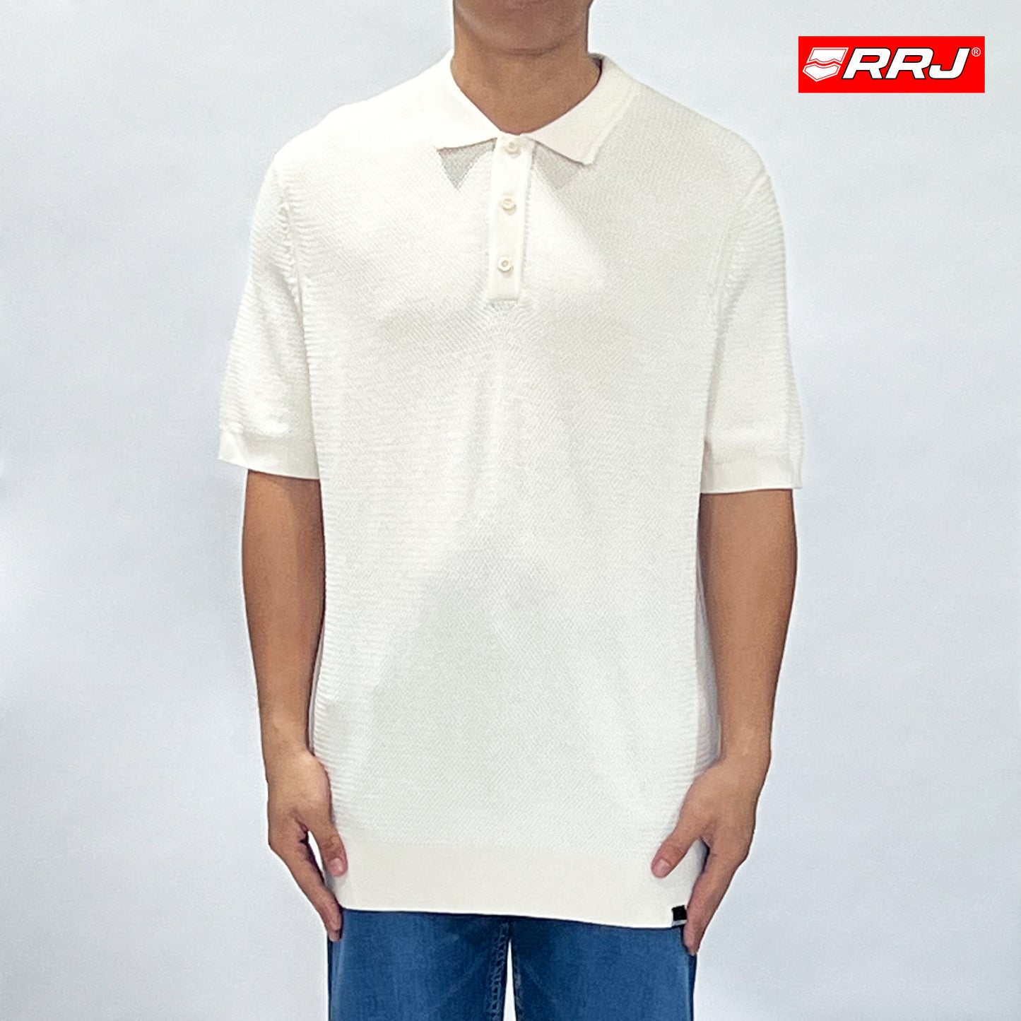 RRJ Men's Basic Collared Shirt Comfort Fitting 169657 (Cream)