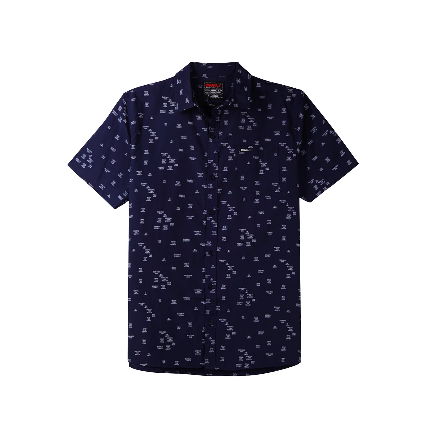 RRJ Men's Basic Woven Shirt Semibody Fitting 158415 (Navy)