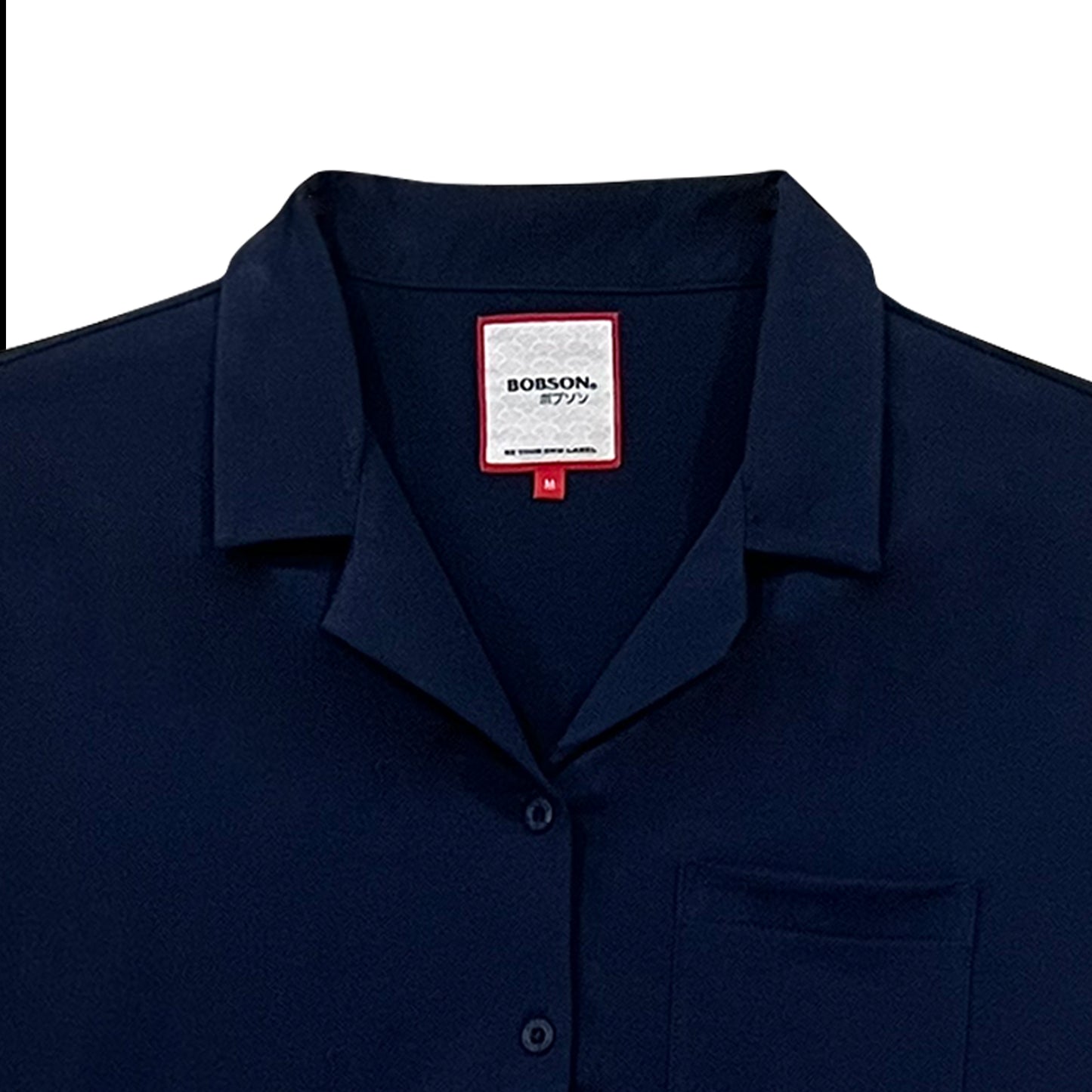 Bobson Japanese Ladies Basic Woven Boxy Fit 155336 (Navy)