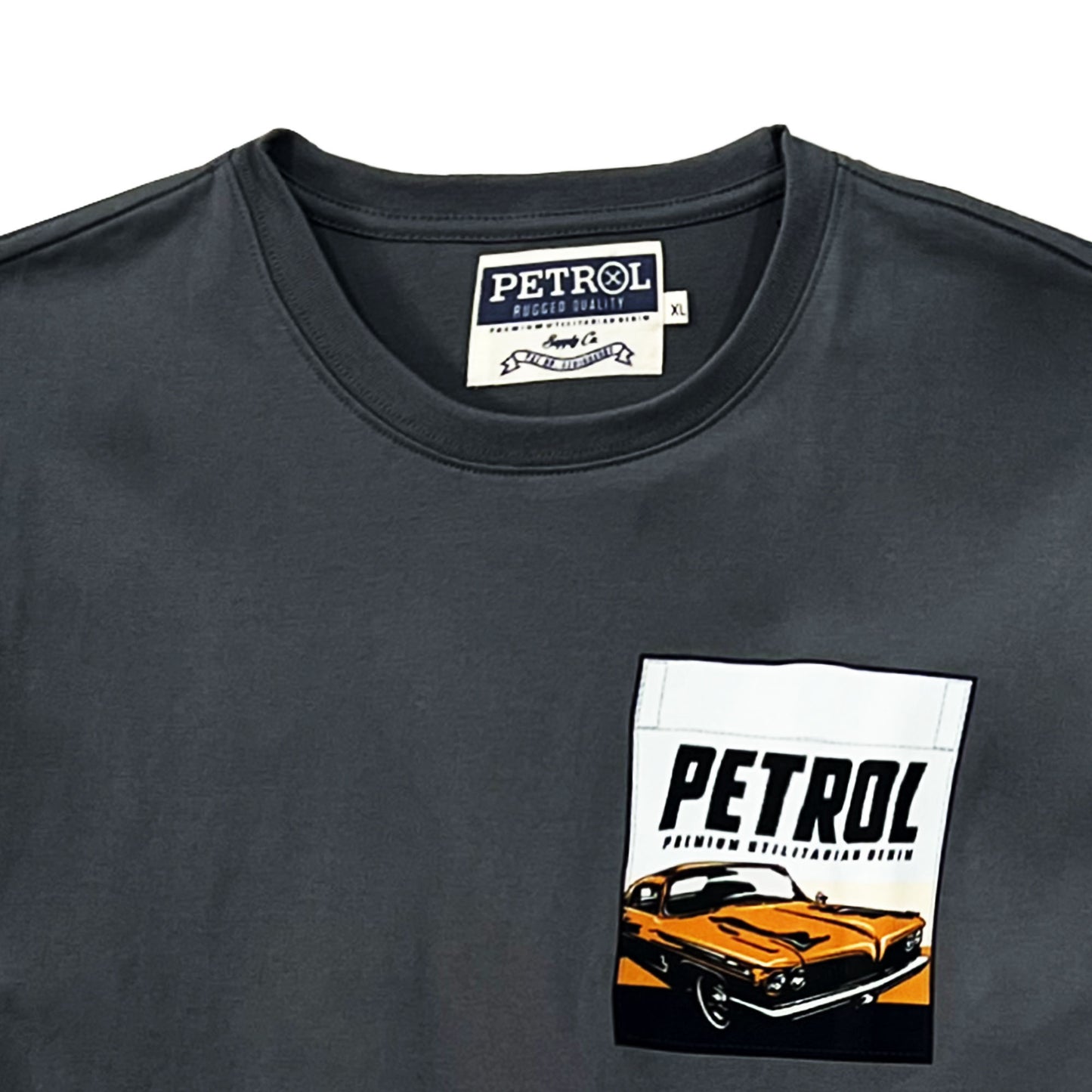 Petrol Men's Basic Tees Slim Fitting CVC Jersey Fabric 167015-U (Charcoal)