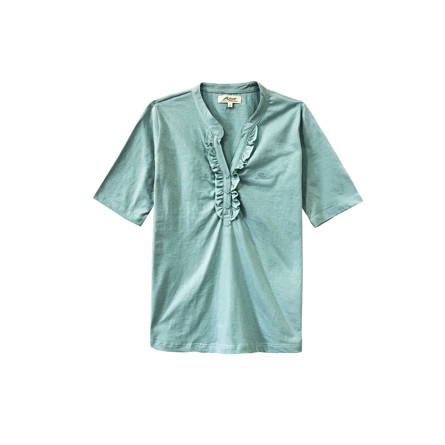 Petrol Ladies Basic Woven Shirt Boxy Fitting Linen Fabric 167051 (Sea Foam)