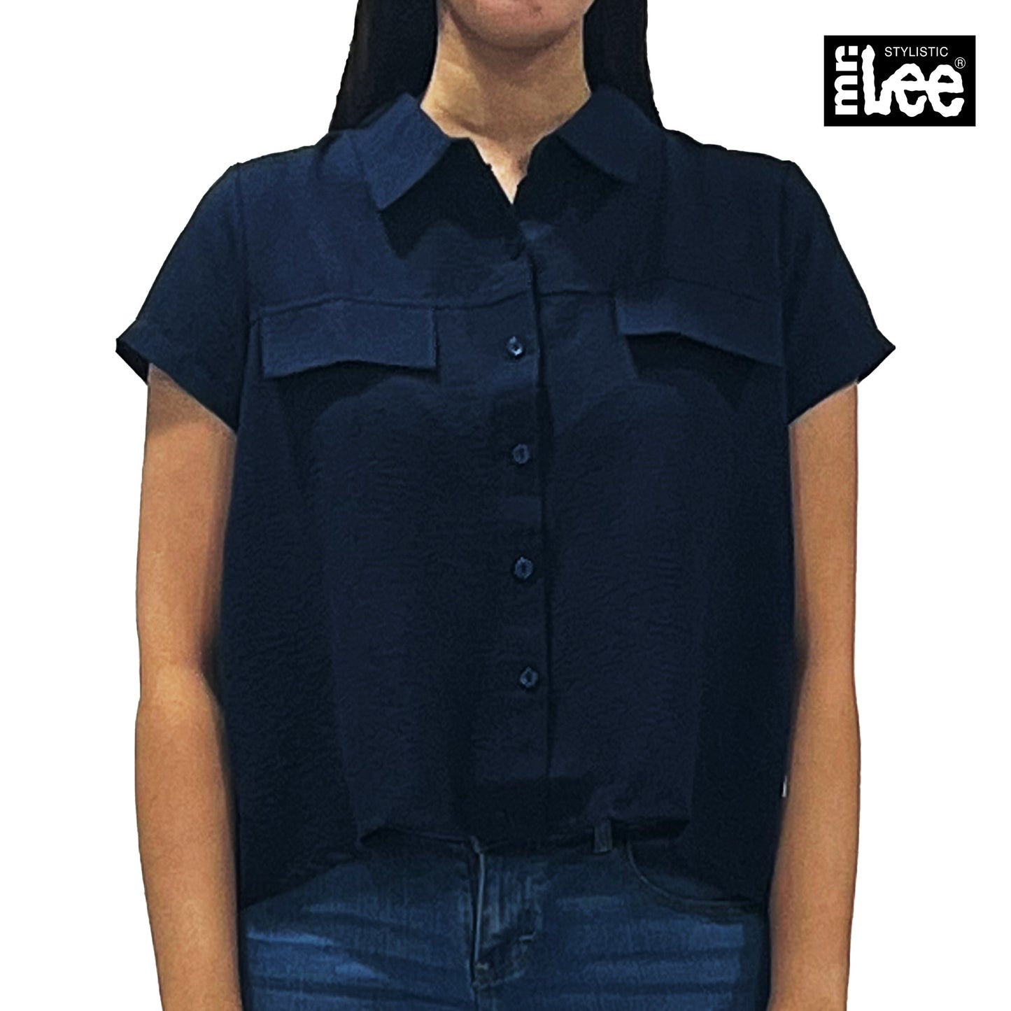 Stylistic Mr. Lee Ladies Basic Woven Shirt Boxy Fit 160465 (Navy)
