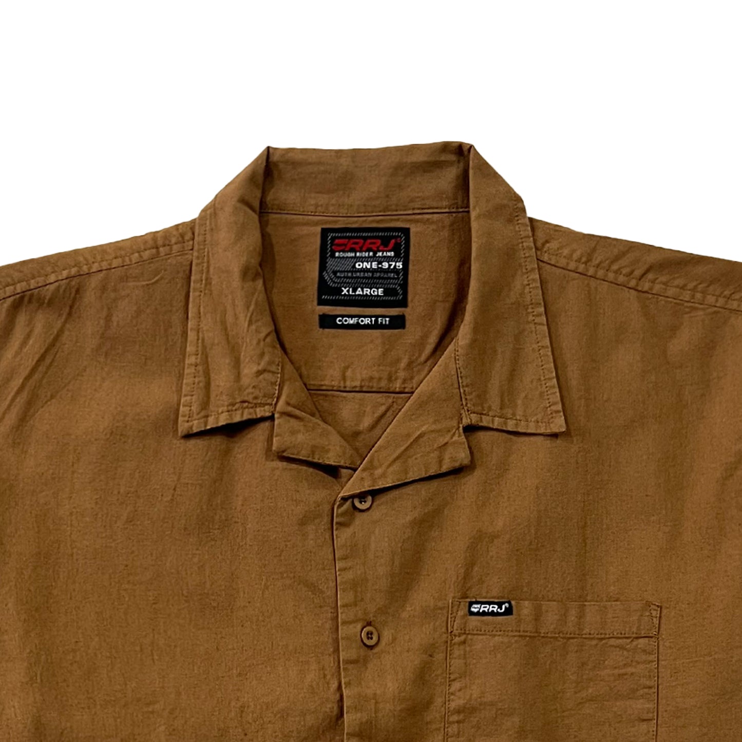 RRJ Men's Basic Woven Shirt Comfort Fitting Linen Fabric 169699 (Mocha)