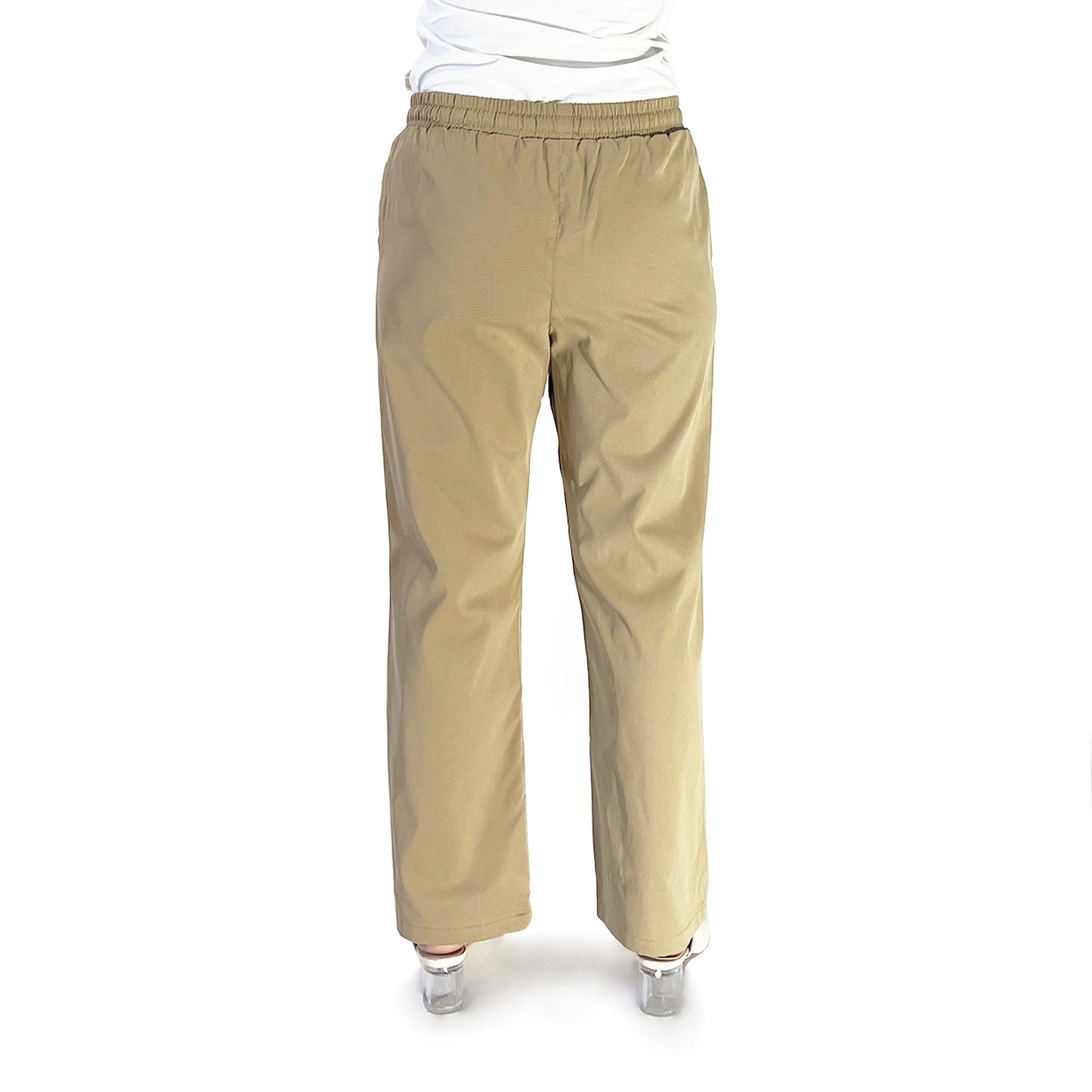 Bobson Japanese Ladies Basic Non-Denim Drawstring Pants 174570 (Beige)