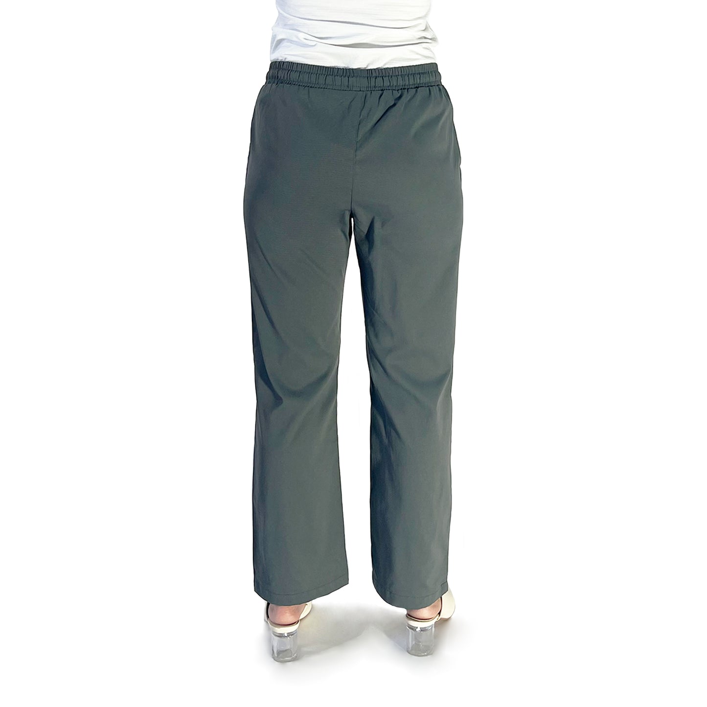 Bobson Japanese Ladies Basic Non-Denim Drawstring Pants 174570 (Dark Gray)