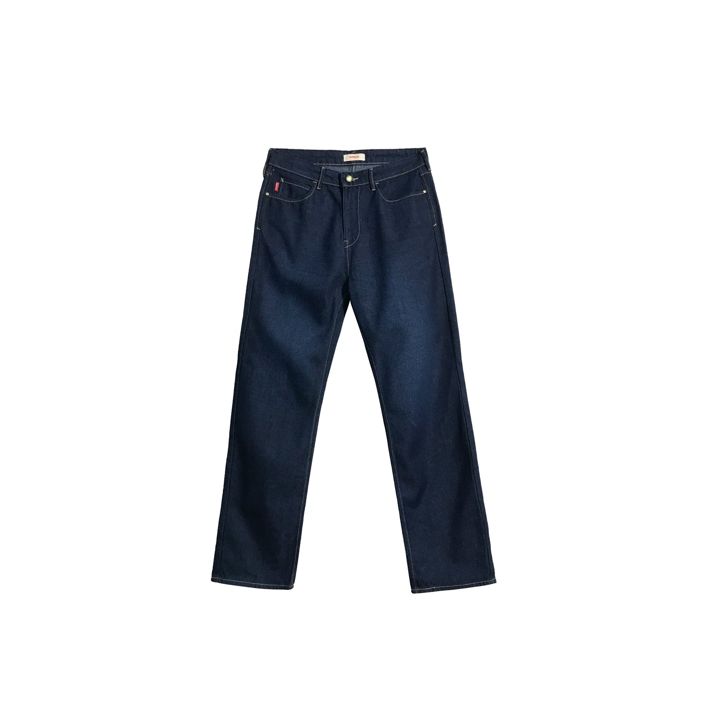 Bobson Japanese Ladies Basic Denim Pants Straight Cut 174866 (Dark Shade)