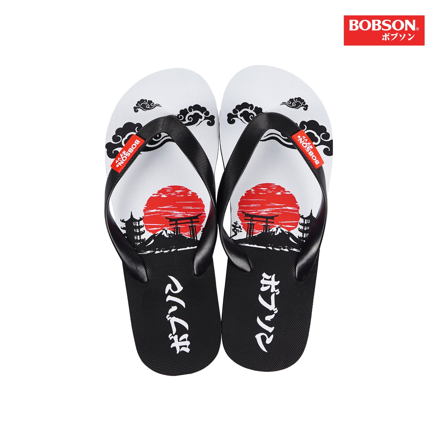 Bobson Japanese Men's Basic Accessories Footwear Slipper 161598 (Black White)