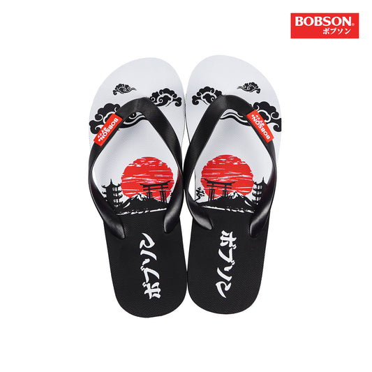 Bobson Japanese Men's Basic Accessories Footwear Slipper 161598 (Black White)