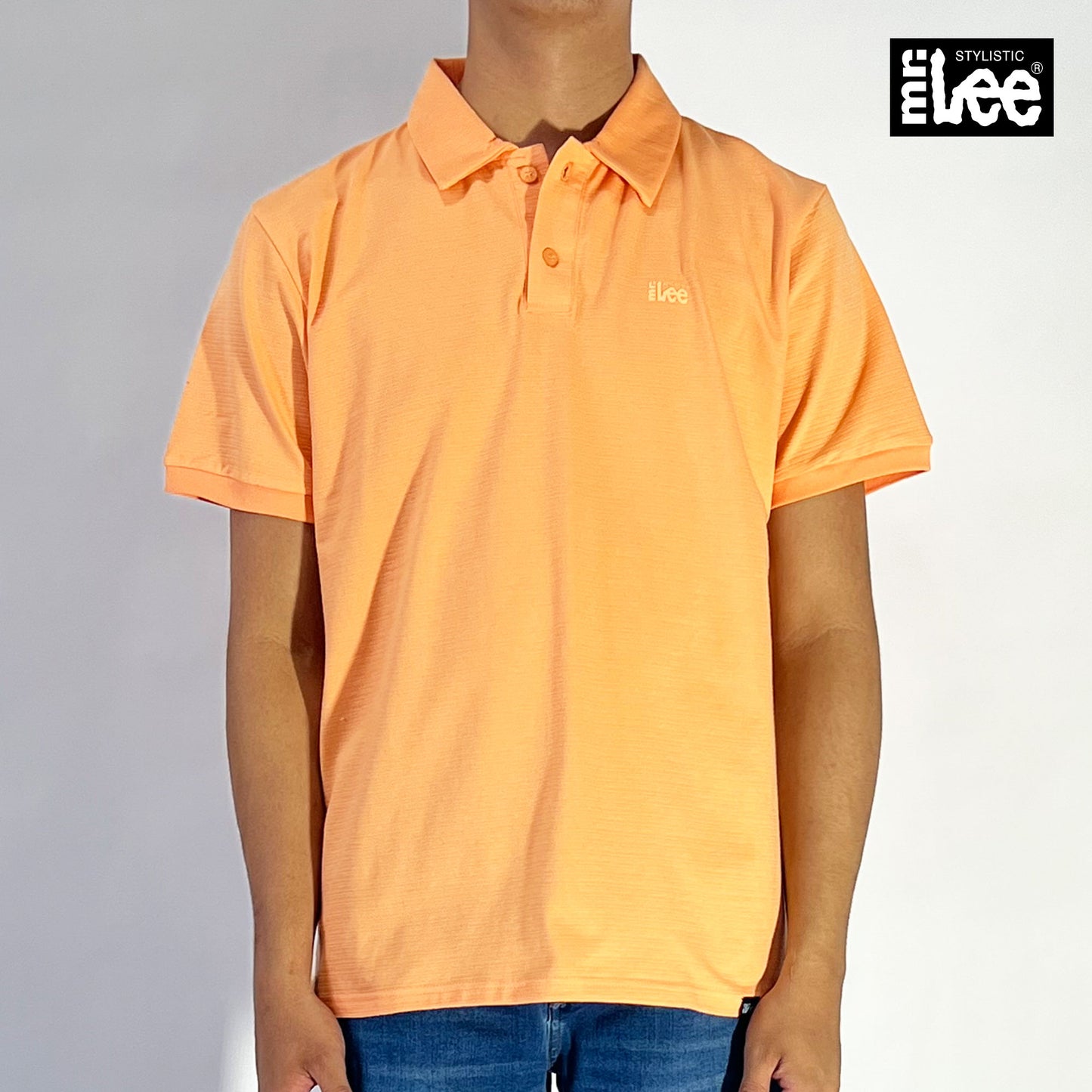 Stylistic Mr. Lee Men's Basic Collared Shirt Regular Fit 155871 (Light Orange)