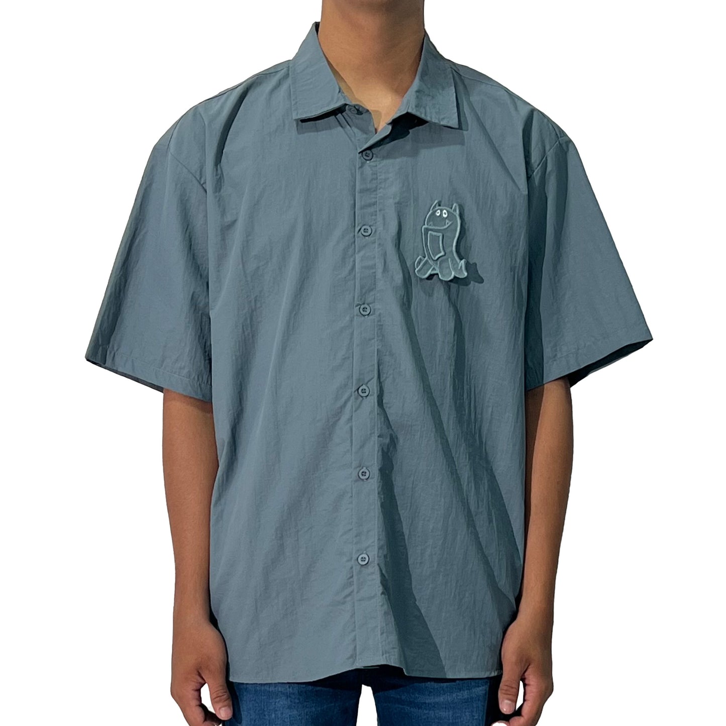 RRJ Men's Basic Woven Shirt Oversized Fitting 177430 (Gray)