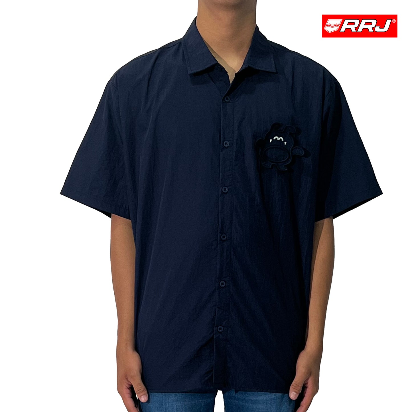 RRJ Men's Basic Woven Shirt Oversized Fitting 177430 (Navy)