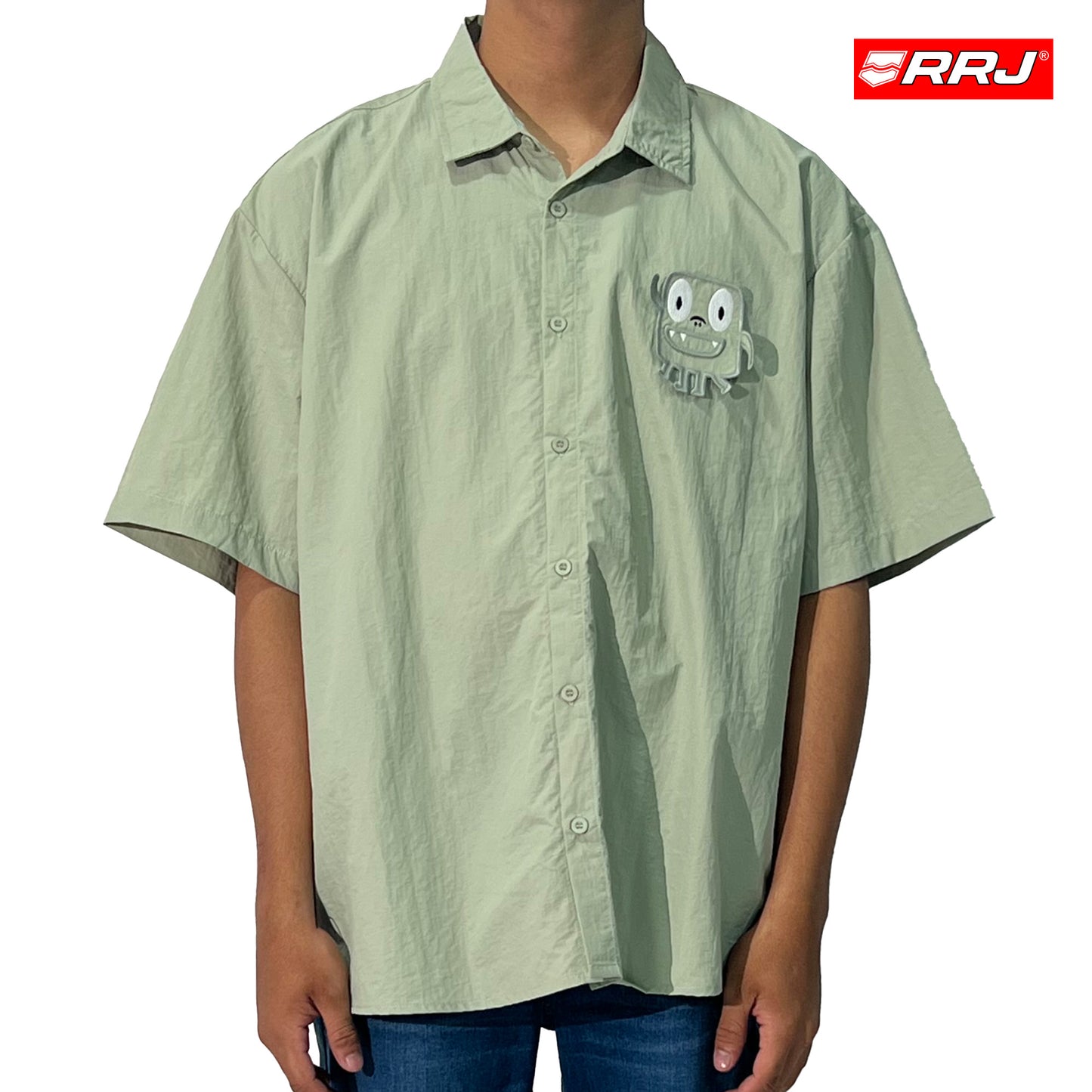 RRJ Men's Basic Woven Shirt Oversized Fitting 177430 (Sage)