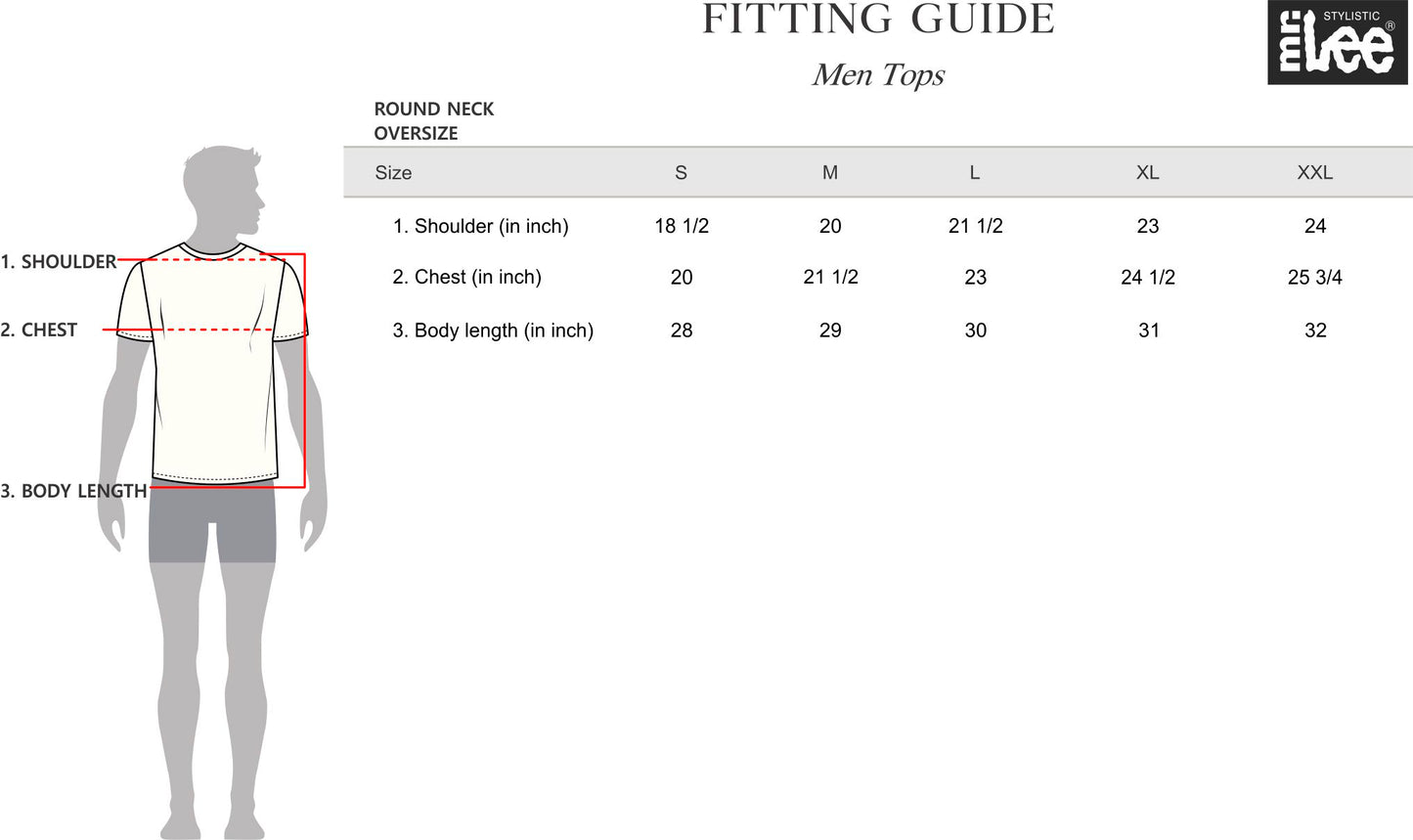 Stylistic Mr. Lee Men's Basic Tees Oversized Fitting 175127-U (Sphinx)