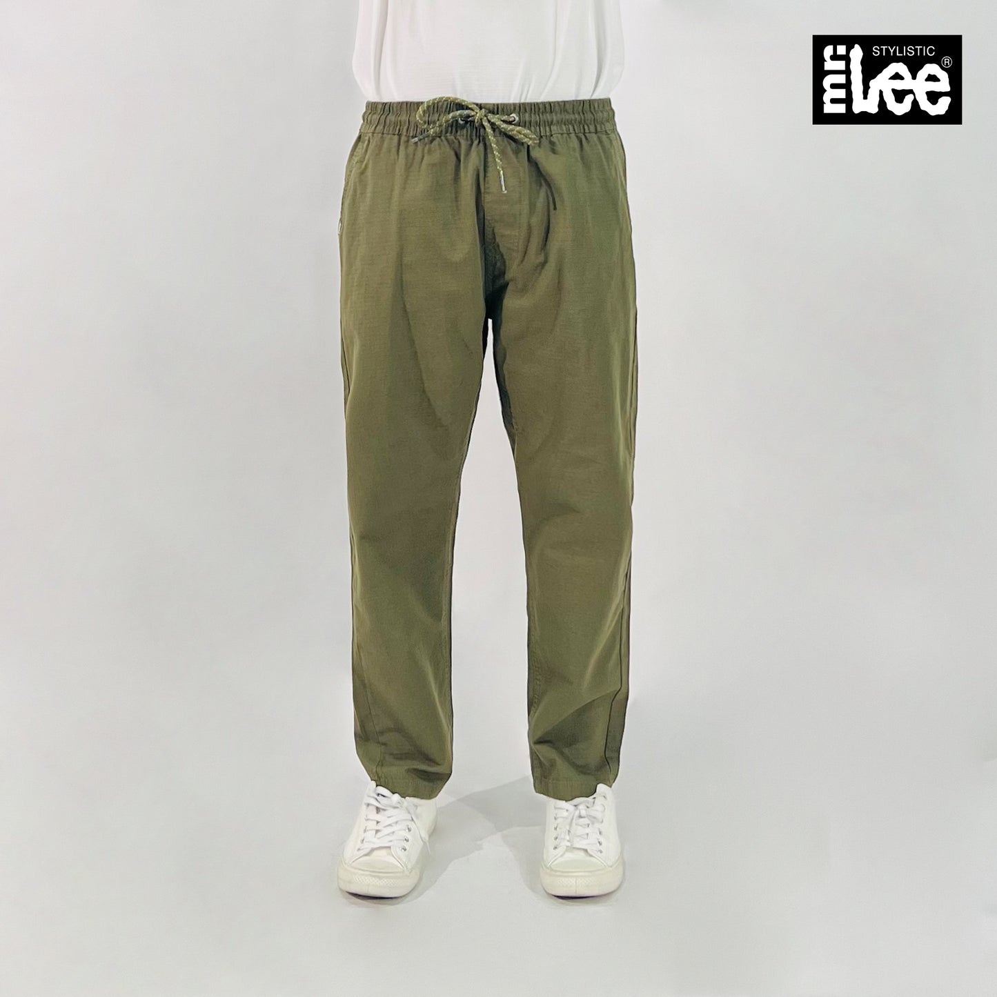 Stylistic Mr. Lee Men's Basic Non-Denim Trouser Pants Mid Waist 176034 (Fatigue)