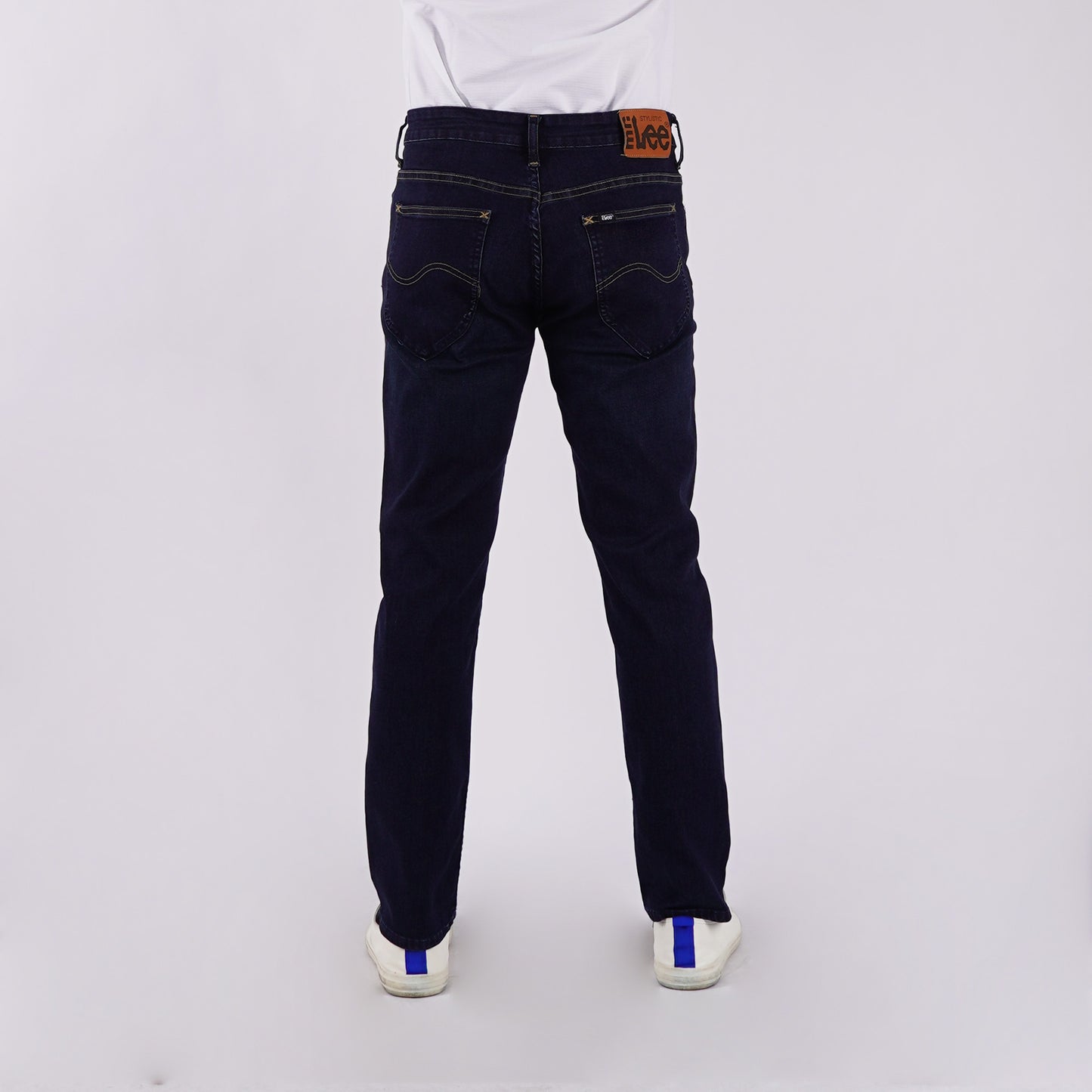 Stylistic Mr. Lee Men's Basic Denim Pants Skinny Mid Waist 177058-U (Dark Shade)