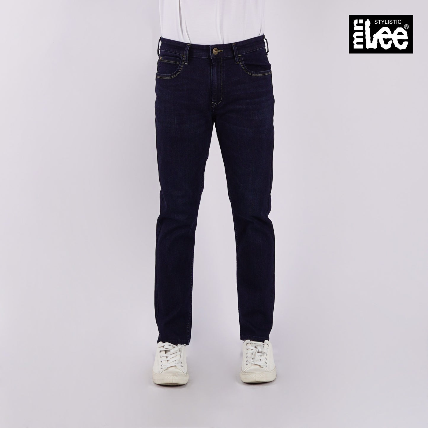 Stylistic Mr. Lee Men's Basic Denim Pants Skinny Mid Waist 177058-U (Dark Shade)