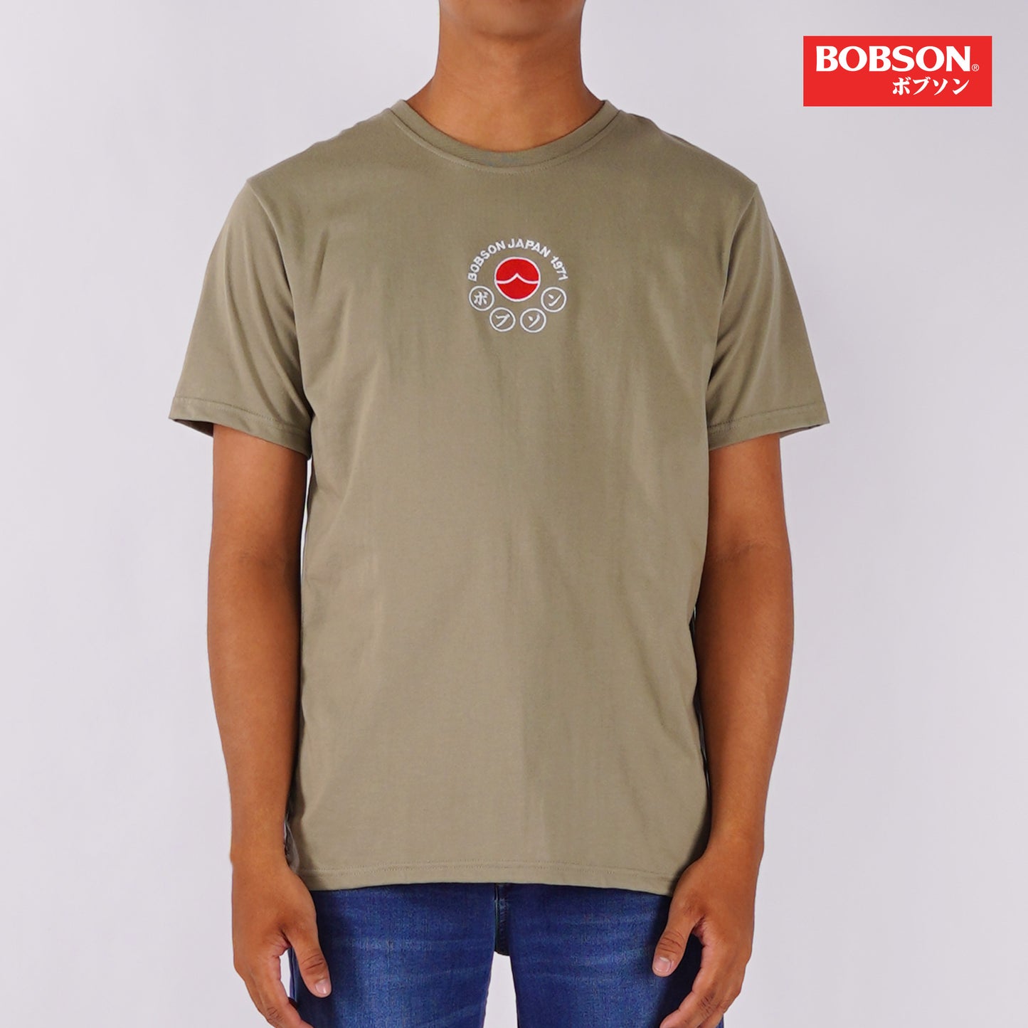 Bobson Japanese Men's Basic Tees Slim Fit 176508-U (Laurel Oak)
