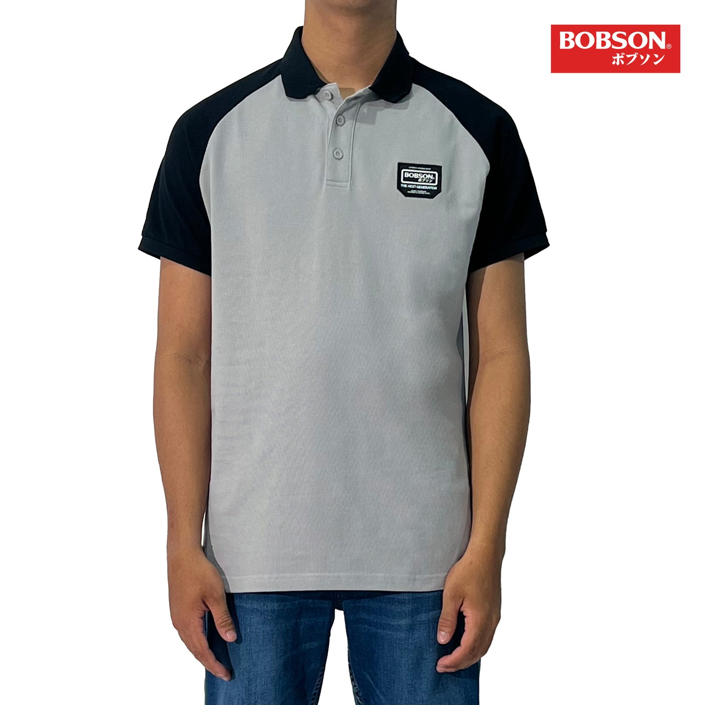 Bobson Japanese Men's Basic Collared Shirt Slim Fit 120478 (Gray)