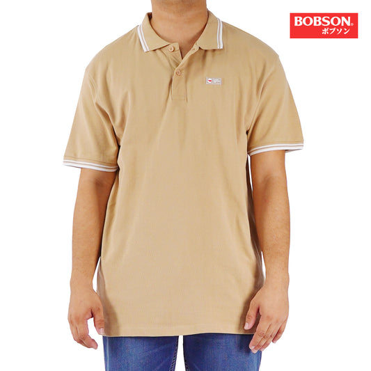 Bobson Japanese Men's Basic Collared Shirt Slim Fit 175898-U (Beige)