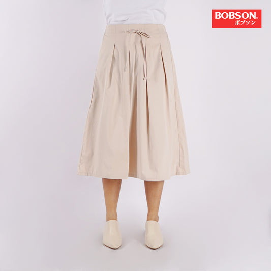 Bobson Japanese Ladies Basic Non-Denim Long Skirt 180658 (Beige)