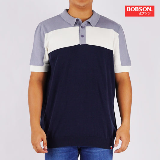 Bobson Japanese Men's Basic Collared Shirt Regular Fit 183492 (Navy)