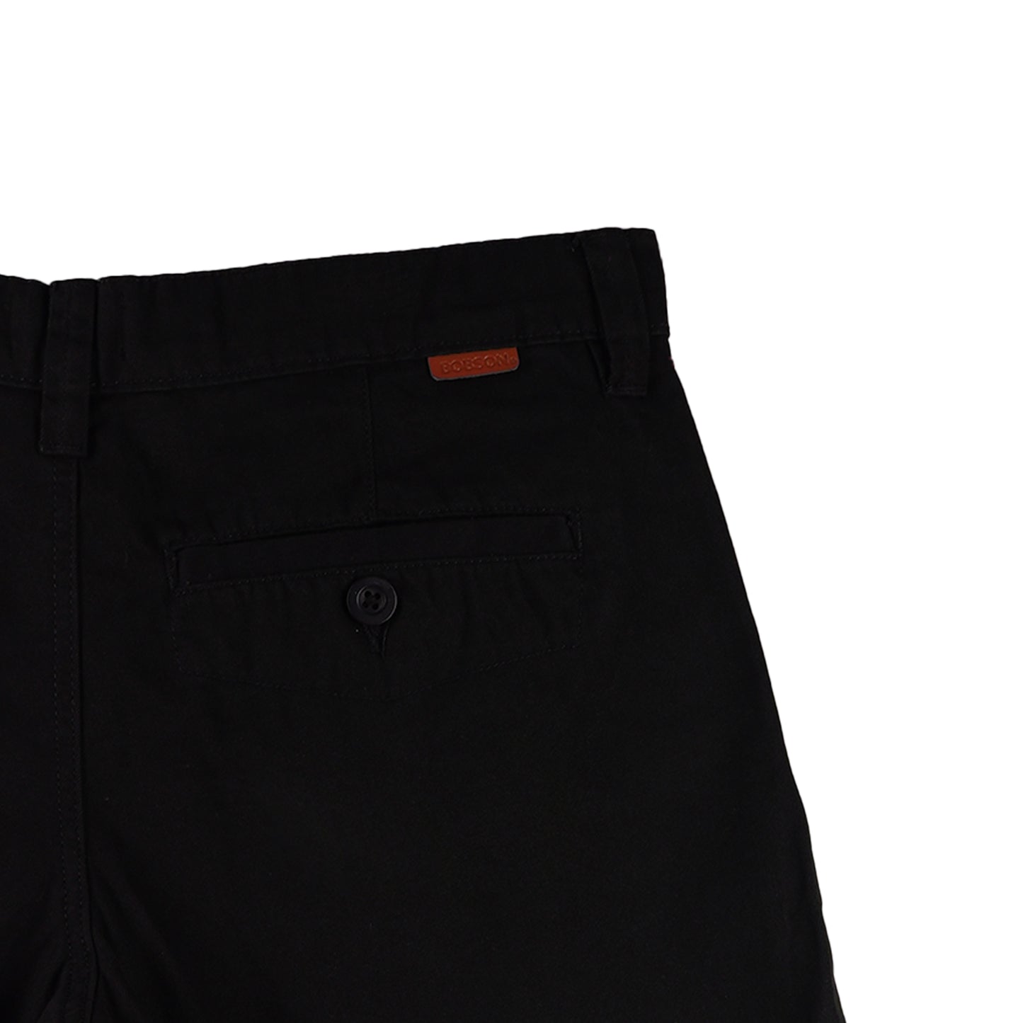 Bobson Japanese Men's Basic Non-Denim Tapered Short Mid Waist 176741 (Black)