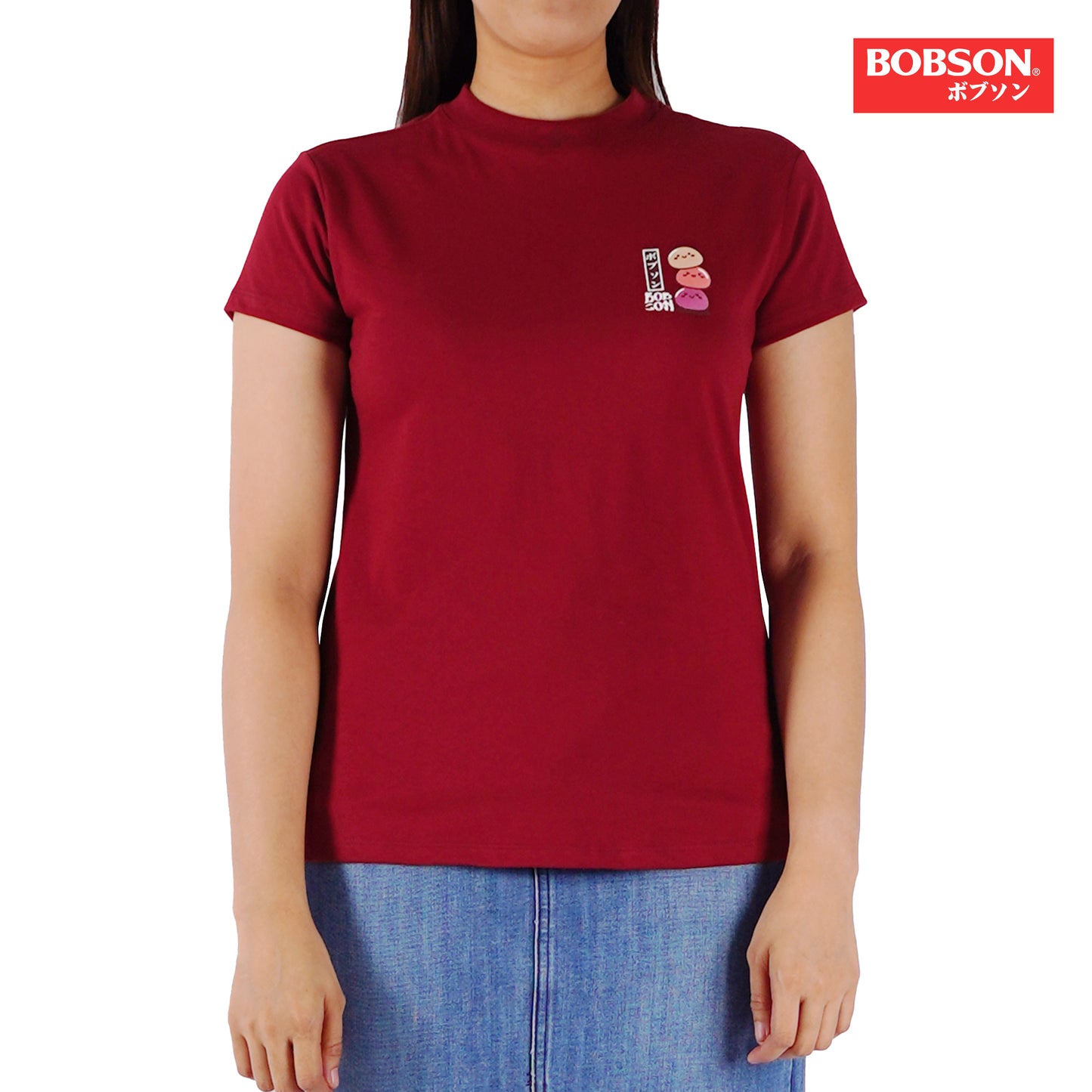 Bobson Japanese Ladies Basic Tees Regular Fit 175415-U (Maroon)