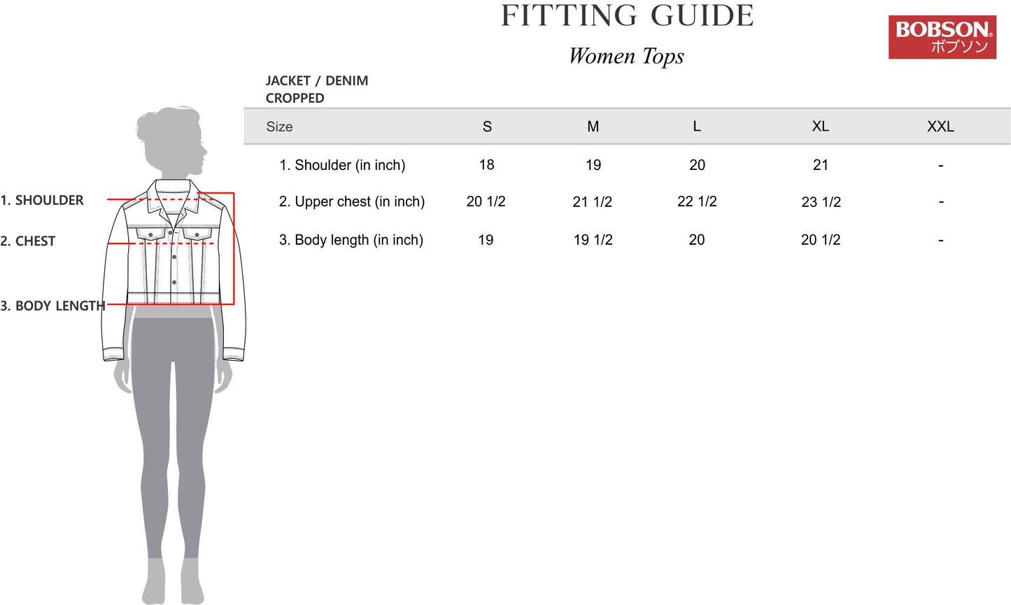 Bobson Japanese Ladies Basic Jacket Crop Fit 162914 (Medium Shade)