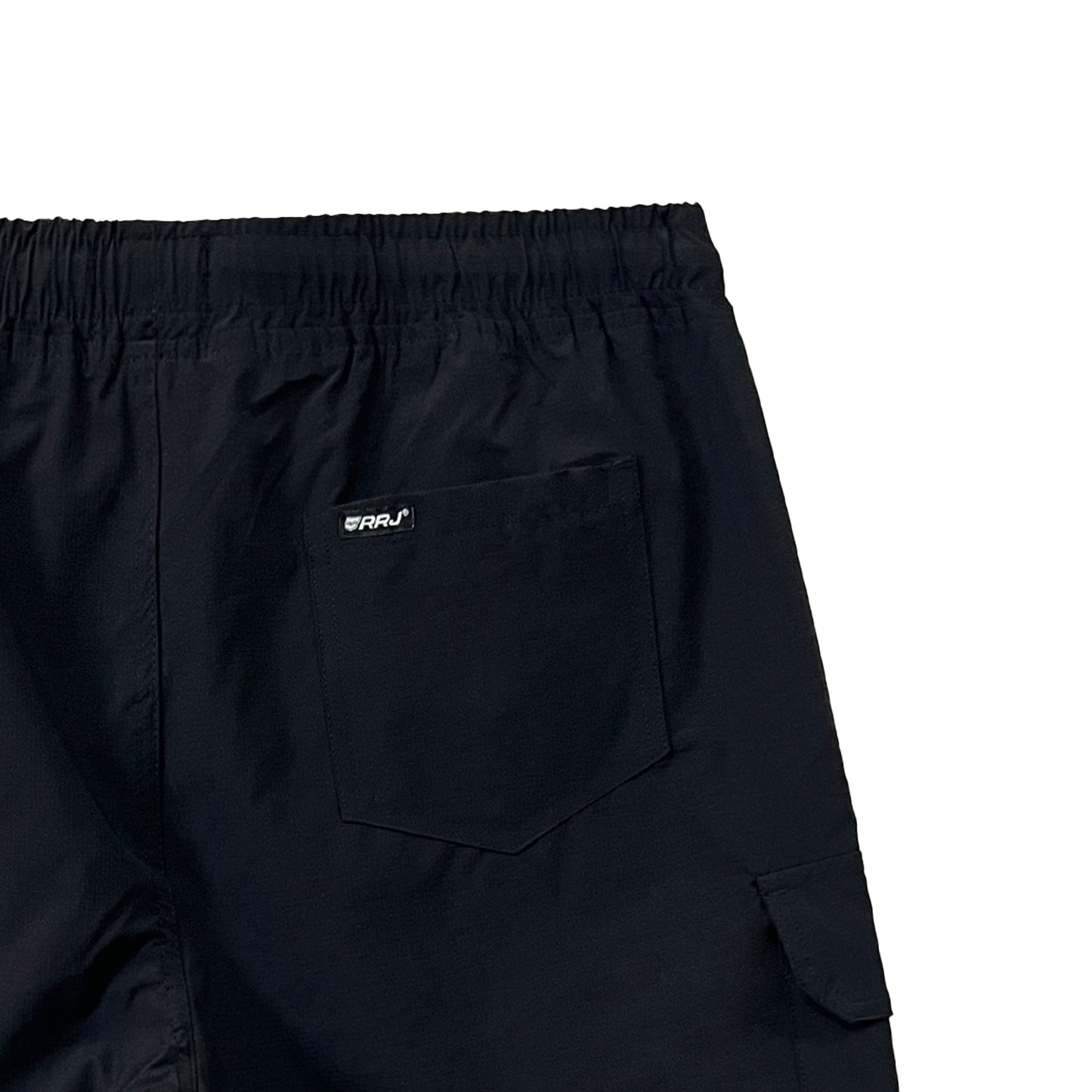 RRJ Men's Basic Non-Denim Cargo Short Mid-Rise 179818 (Black)
