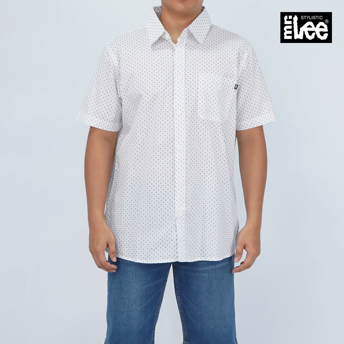 Stylistic Mr. Lee Men's Basic Woven Shirt Semi Body Fit 168875 (White)