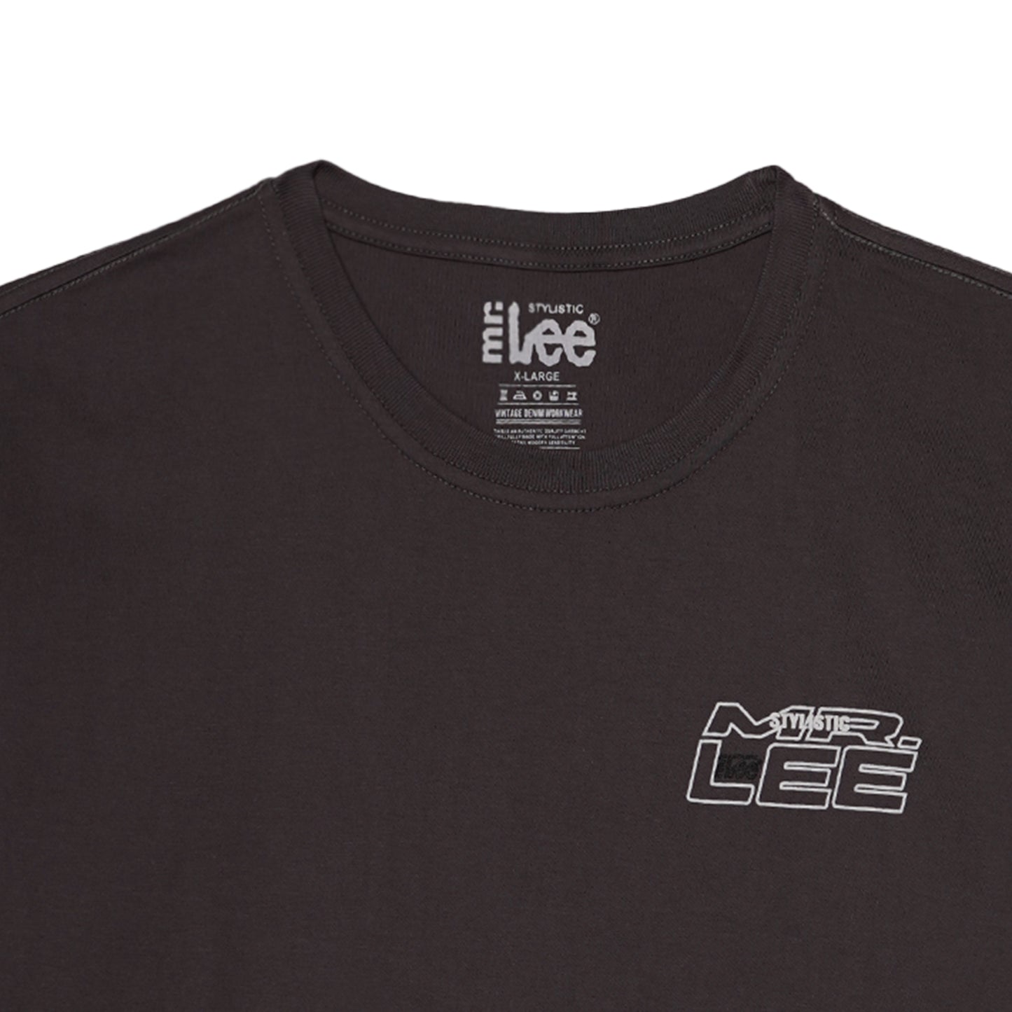 Stylistic Mr. Lee Men's Basic Tees Semi Body Fit 176953-U (Dark Gray)