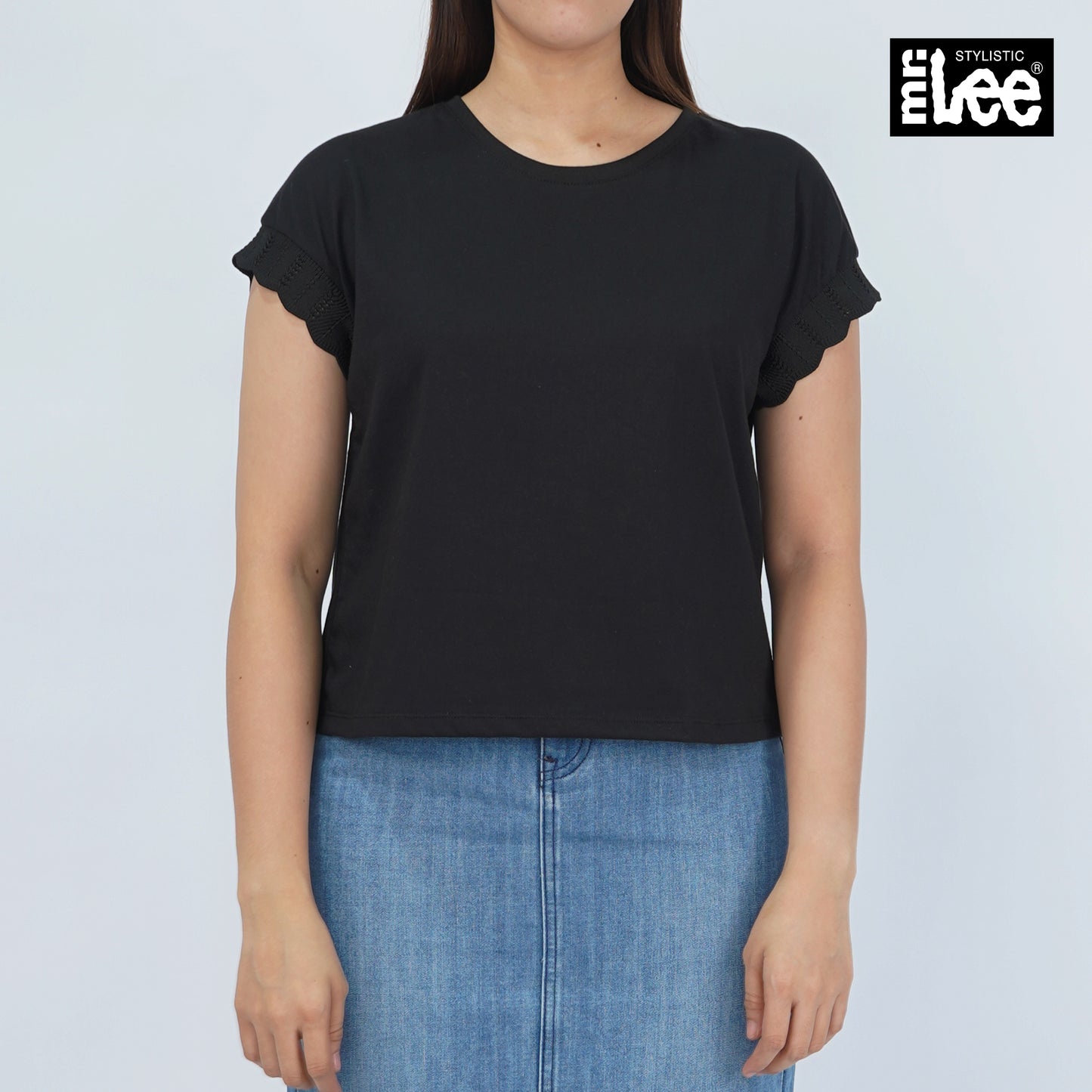 Stylistic Mr. Lee Ladies Basic Tees Relaxed Fit 157096-U (Black)