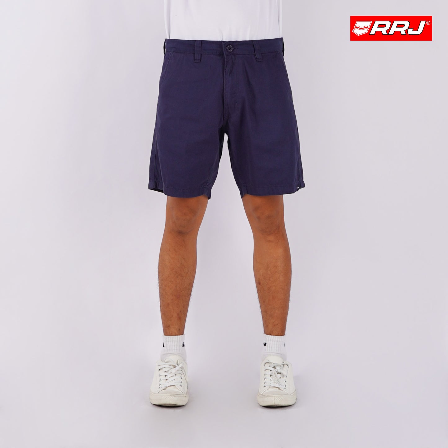 RRJ Men's Basic Non-Denim Tapered Short Mid-Rise 175638 (Navy)