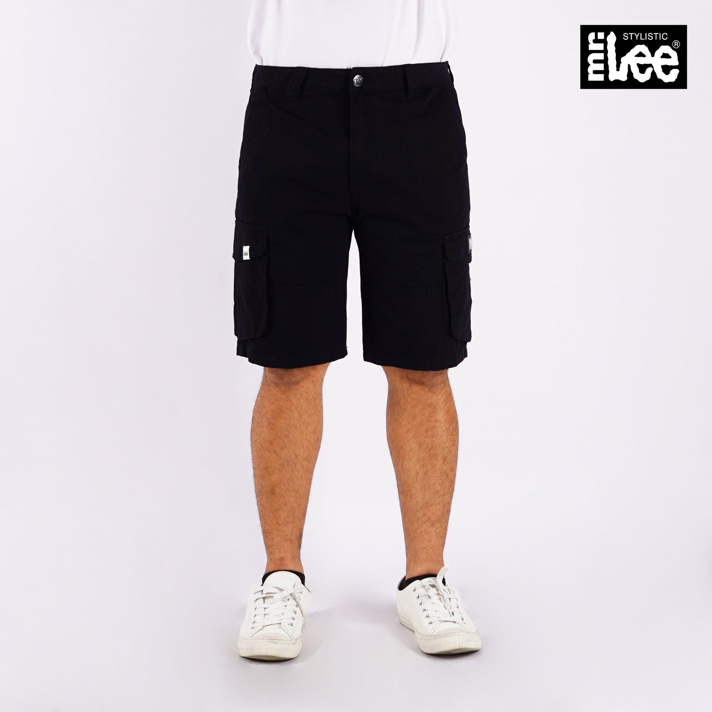 Stylistic Mr. Lee Men's Basic Non-Denim Cargo Short Mid Waist 174606 (Black)