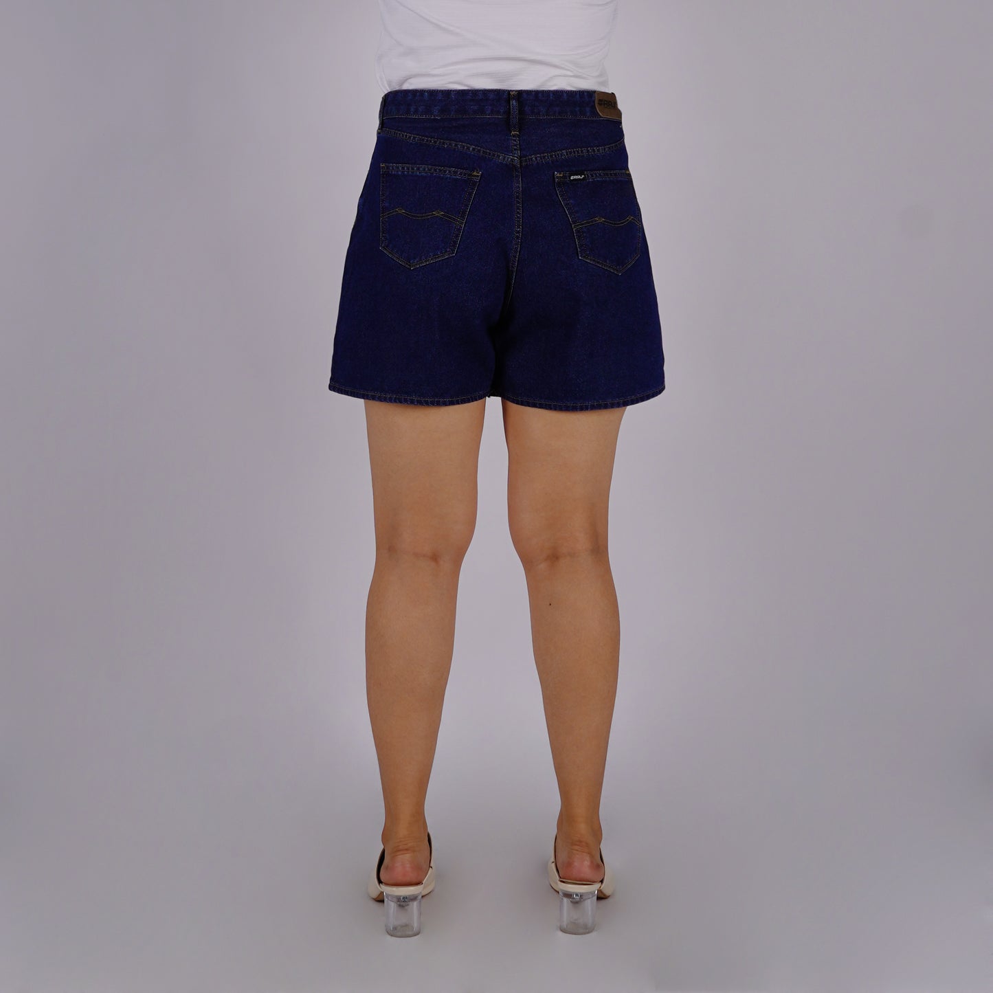 RRJ Ladies Basic Denim Skorts 178551 (Dark Shade)