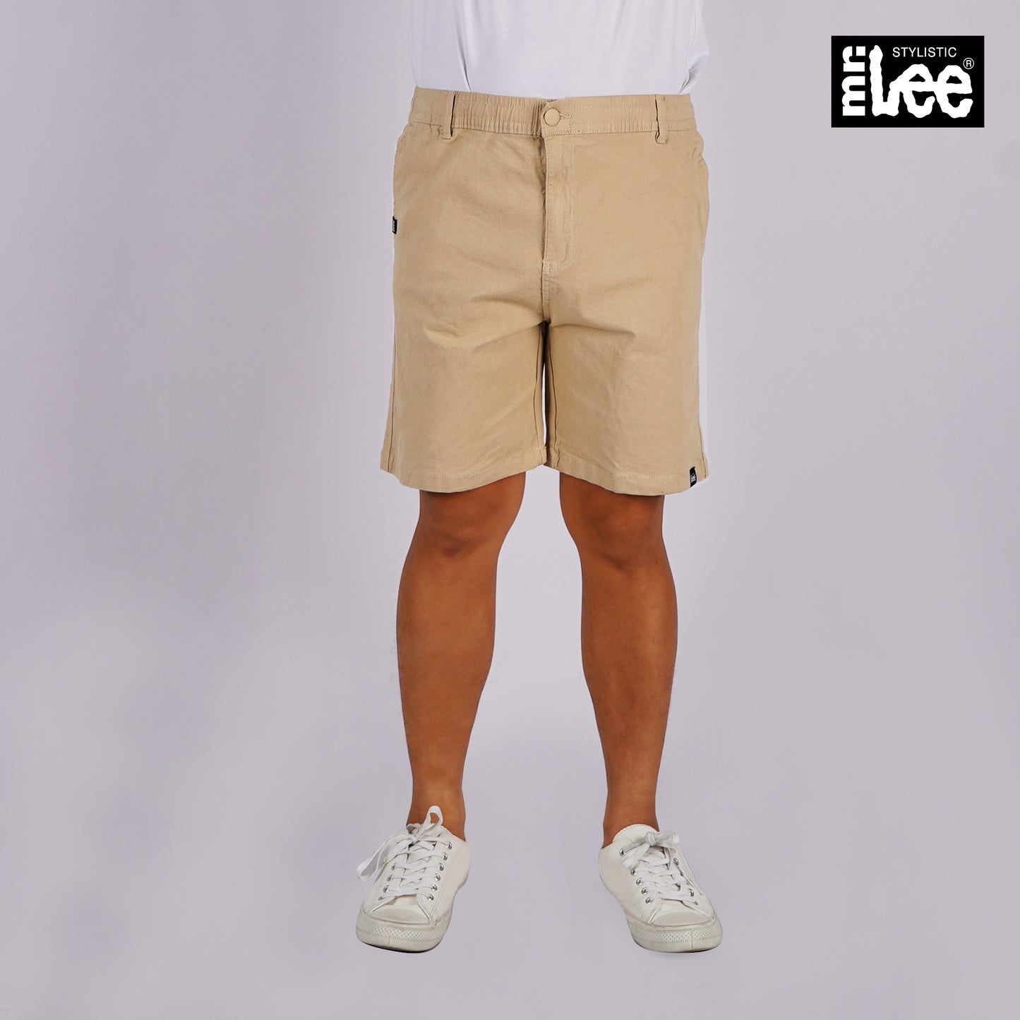 Stylistic Mr. Lee Men's Basic Non-Denim Hybrid Short Mid Waist 180166-U (Beige)