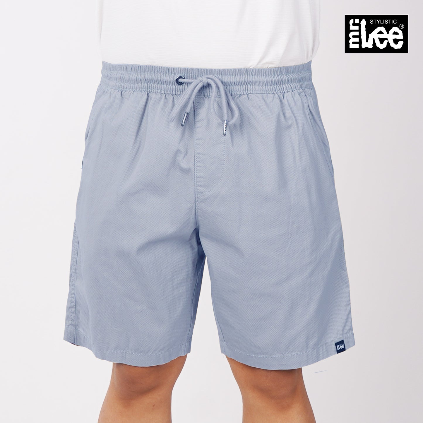 Stylistic Mr. Lee Men's Basic Non-Denim Jogger Short Mid Waist 180930-U (Powder Blue)