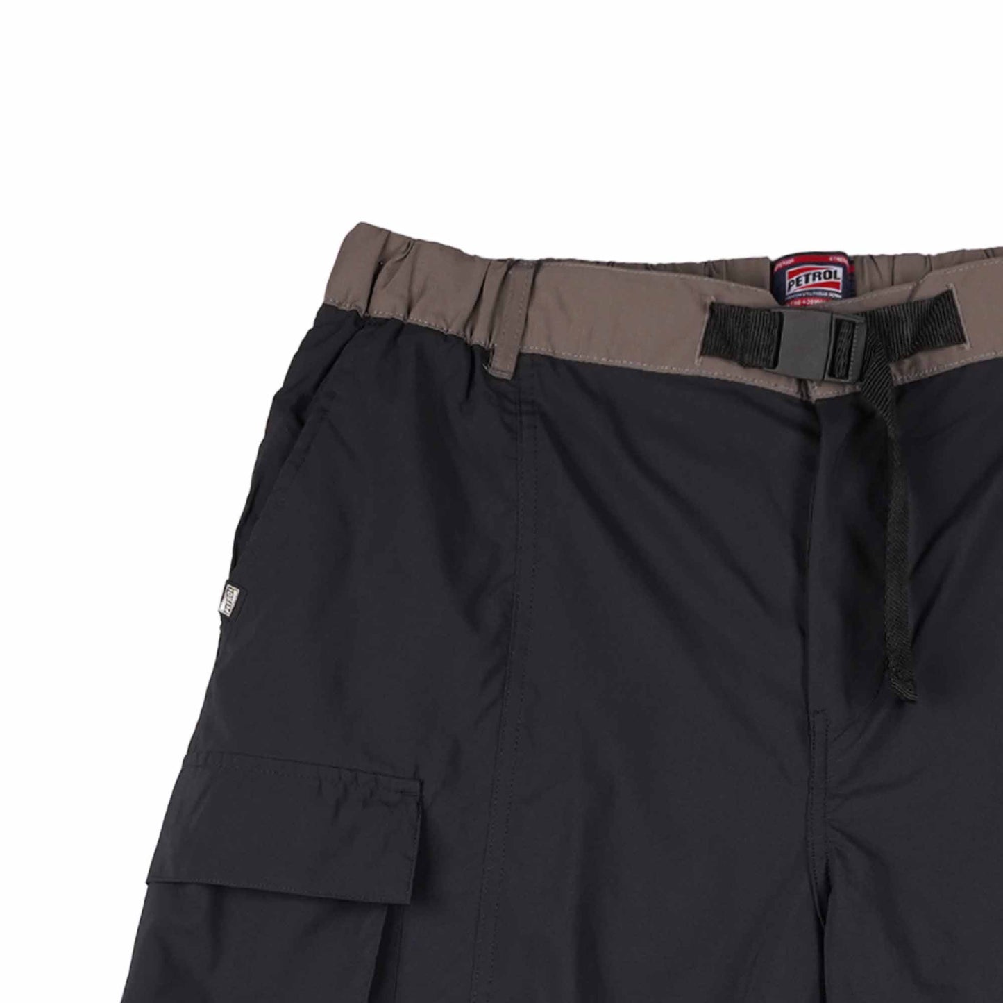 Petrol Men's Basic Non-Denim Cargo Short Mid-Rise 174209-U (Black)