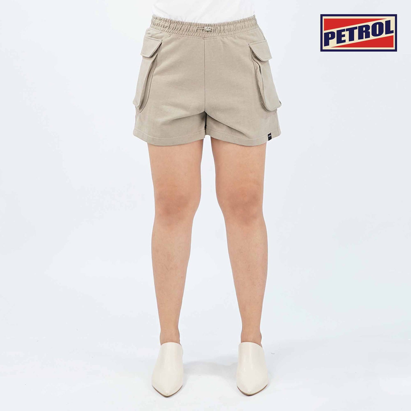 Petrol Ladies Basic Non-Denim Cargo Short Mid-Rise 176361 (Cream)
