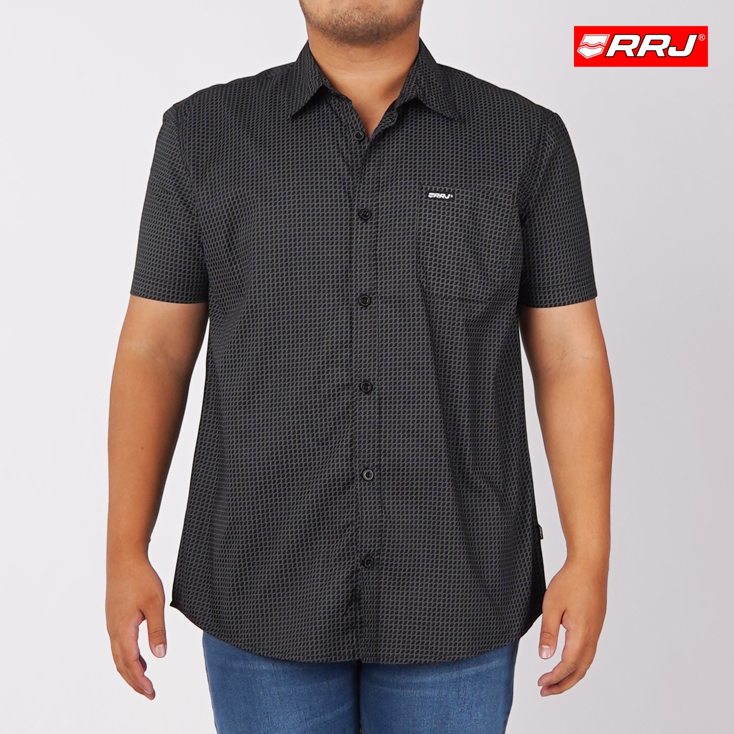 RRJ Men's Basic Woven Semibody Fitting 168738 (Black)