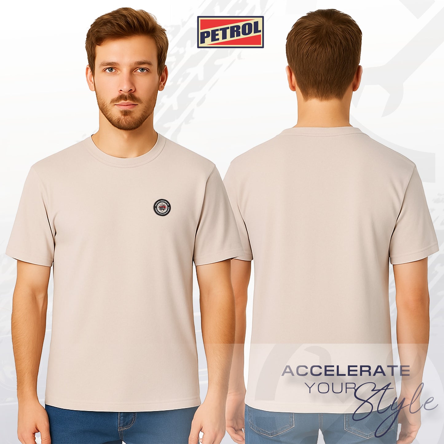 Petrol Men's Basic Tees Oversized Fitting 172478 (Sand)